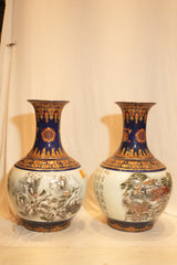 Chinese Winter Landscape Trumpet Vase Set