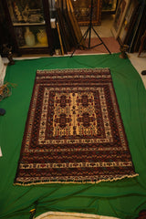 Hand-Knotted Persian Afshar Nomadic Runner Scroll