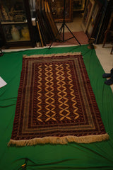 Hand-Knotted Afgani Kilim Tekke Bokhara Runner Scroll