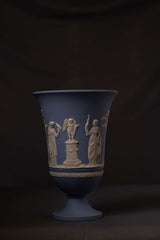 Vintage Wedgwood Blue Jasperware Neoclassical Urn