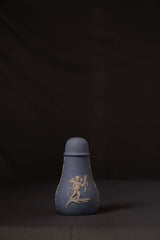 Vintage Blue Ceramic Cherub Bottle