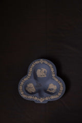 Vintage Wedgwood-Style Blue Triple-Compartment Trinket Dish