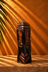 Hand-Carved African-Inspired Wooden Mask