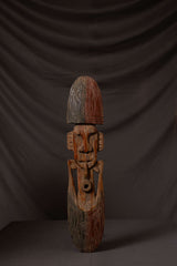 Hand-Carved Wooden Tribal Figure – Rustic Folk Art Sculpture