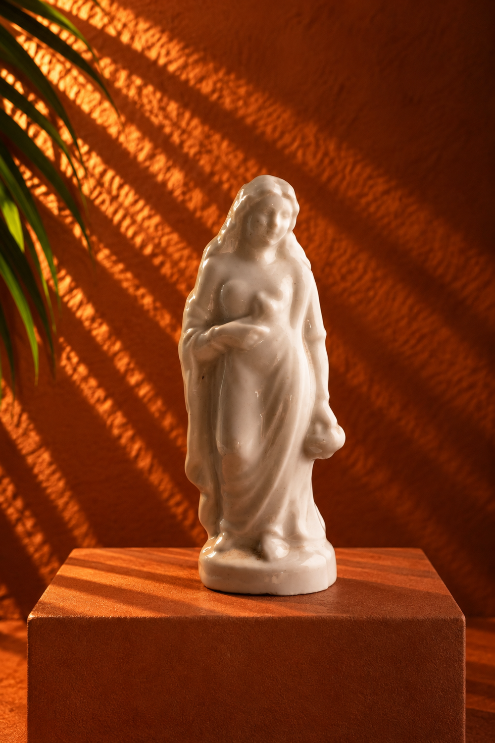 Vintage White Porcelain Figurine of a Draped Classical Woman