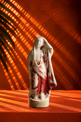 Vintage Hand-Painted Ceramic Veiled Figurine