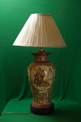 Antique Japanese Satsuma Porcelain Vase Lamp