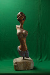 Art Deco Mosaic Style Female Torso Sculpture