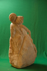 Abstract Handmade Stone Sculpture of an Embracing Couple