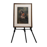 Vintage Indian Figurative Artwork – Mother and Child in Traditional Attire