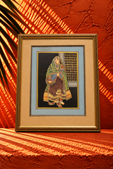 Traditional Indian Miniature Painting of a Royal Woman