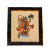 Lord Hanuman with Sanjeevani Mountain – Traditional Indian Folk Art