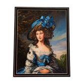 Vintage Portrait of a Lady in Blue Hat