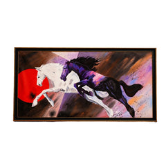 Galloping Horses Under the Red Sun – Contemporary Equine Art