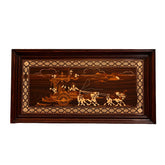 Traditional Indian Wooden Marquetry Panel – Chariot Scene