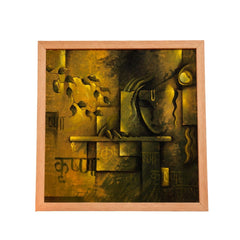Abstract Krishna-Inspired Figurative Painting