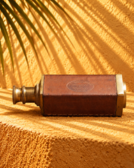 Antique Victorian Marine Telescope with Leather-Covered Body