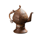 Antique Ornate Brass Ewer with Engraved Floral Patterns