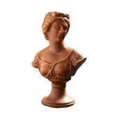 Classical Terracotta Female Bust Sculpture on Pedestal Base