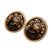 Ornate Antique Brass Door Knocker Pair – Decorative Lion Motif