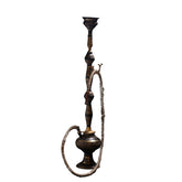 Antique Black and Brass Hookah – Ornate Traditional Shisha with Decorative Hose