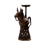 Antique Brass Horse-Shaped Decorative Candle Holder