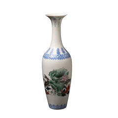 Blue-and-White Floral Porcelain Vase