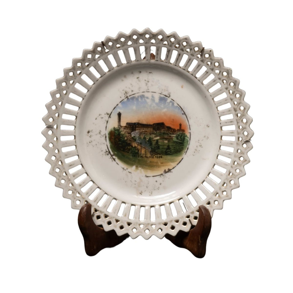 White Ornate Pierced-Rim Display Plate
