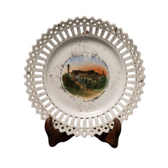 White Ornate Pierced-Rim Display Plate