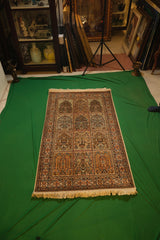 Hand-Knotted Kashmiri Silk Nain Shah Abbas Runner Scroll