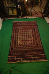Hand-Knotted Afgani Kilim Baluch Tribal Runner Scroll