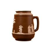 Antique Brown Neoclassical Relief Tankard