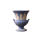 Vintage Blue Neoclassical Pedestal Urn