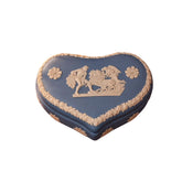 Vintage Blue Heart-Shaped Ceramic Trinket Box
