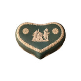 Vintage Teal Heart-Shaped Decorative Trinket Box