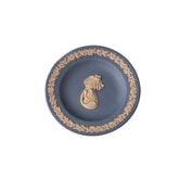 Vintage Blue Ceramic Decorative Plate with Sea Creature Relief