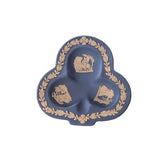Vintage Wedgwood-Style Blue Triple-Compartment Trinket Dish