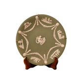 Vintage Green Jasperware Plate with Classical Cherub Motifs