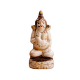Vintage Ceramic Ganesha Figurine with Gold Accents