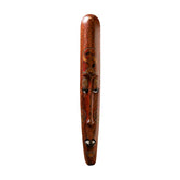 Tall Hand-Carved Wooden Tribal Mask with Traditional Motifs