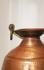 Traditional Indian Antique Hammered Copper Ghada / Water Vessel