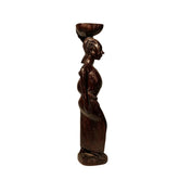 Hand-Carved African Ebony Wood Figure ("Woman with Harvest Basket")