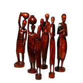 Vintage African Tribal Family / Community Hand-Carved Hardwood Figurines