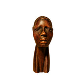 Hand-Carved African Hardwood Tribal Head / Bust Sculpture