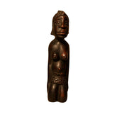 Hand-Carved African Hardwood Kneeling Female Fertility Figurine