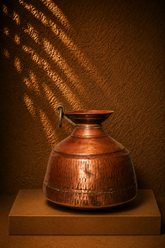 Traditional Indian Antique Hammered Copper Ghada / Water Vessel