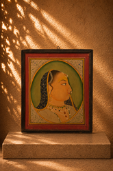 Maharani Oval Portrait in Kishangarh Style