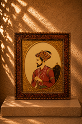 Mughal Emperor Shah Jahan Oval Portrait