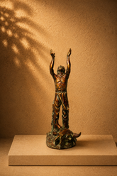 Native American Indian Shaman "Sun Dance" or "Prayer for Rain" Patinated Statue