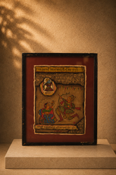 Lord Krishna Blessing Arjuna Phad Painting